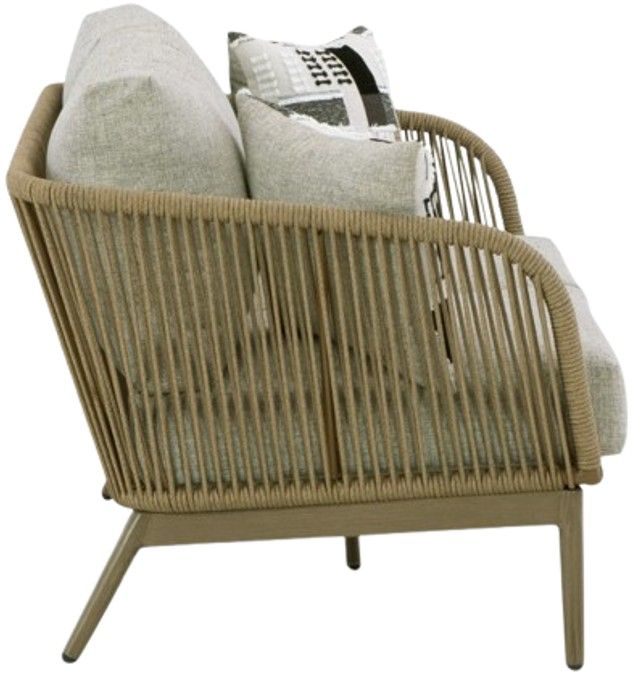 Signature Design by Ashley® Swiss Valley Beige Outdoor Aluminum/Fabric/Rope Loveseat-2