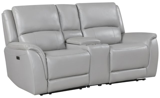 Steve Silver Co. Alexandria 3-Piece Stone Leather Power Reclining Console Loveseat-0