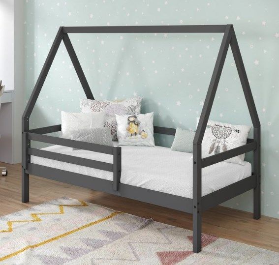 Donco Kids A-Frame Modern Dark Gray Youth Twin House Bed-1