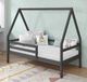 Donco Kids Modern Dark Gray Youth Twin A-Frame House Bed-1
