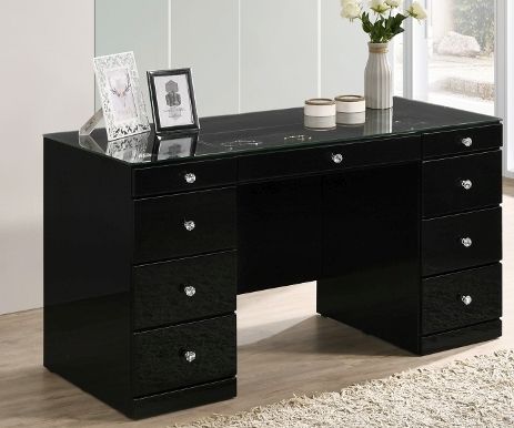 Crown Mark Avery Black Vanity Table -1