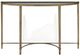 Magnussen Home® Copia Glass Top Demilune Sofa Table with Antiqued Tint Metal Base-2