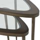 Uttermost® Millar 2-Piece Antique Brass Curved Nesting Tables-5