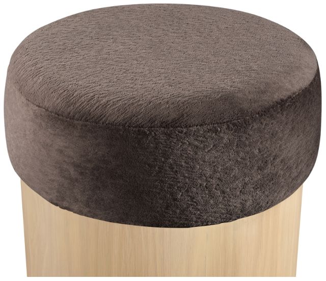 Meridian Furniture Nimes Brown/Natural Velour Fur Ottoman-2