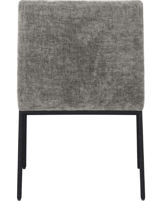 Meridian Furniture Reeves Gray/Matte Black Chenille Upholstered Dining Chair-3