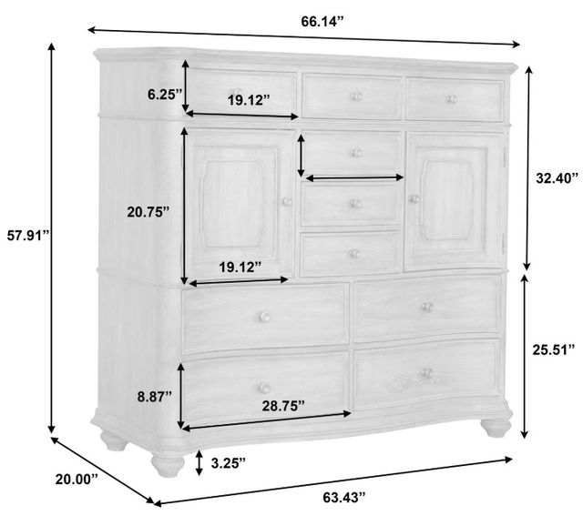 Pulaski™ Weston Hills Flax Seed 10-Drawer Master Chest Cabinet-2