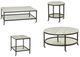 Bassett Mirror Whitman Ivory Rectangular Cocktail Table with Bronze Base-4