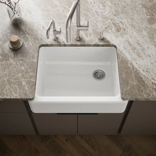 KOHLER® Whitehaven® White 30" Undermount Single-Bowl Farmhouse Kitchen Sink-1