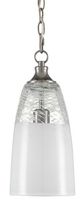 Currey & Company Assam Clear/Opal White/Antique Nickel Pendant-1