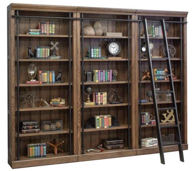 Martin Furniture Avondale 3-Piece Weathered Oak Bookcase-0