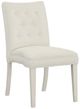 Fairfield® Customizable Entree Dining Concave Short Back Tufted Armless Stack Chair with Linen Legs and Buttons-0