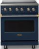 Viking® 5 Series 30" Slate Blue Pro Style Electric Range with Brushed Brass Trim-0