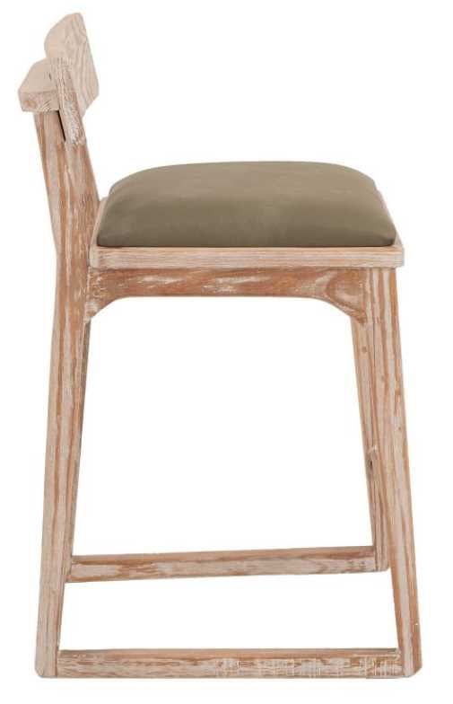 International Furniture Direct Balam Gray/Stained White Upholstered Barstool-2