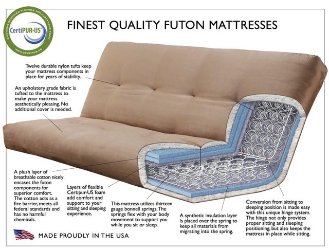 Kodiak Furniture Lexington Canton Cream/Weathered Brown Full Futon and Storage Drawer with Mattress-3