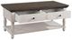 TEI Vintage Estates Antique White/Dark Knotty Coffee Table-1