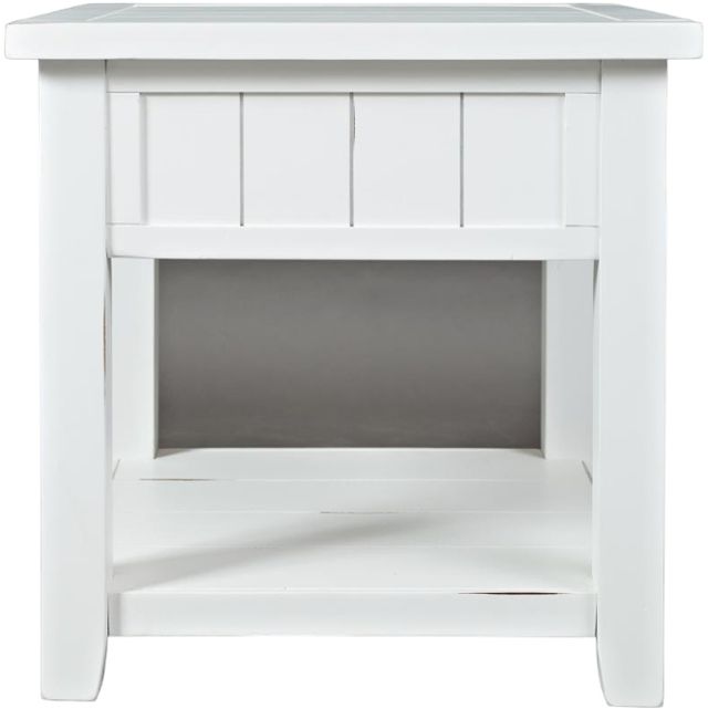 Jofran Inc. Artisan's Craft Distressed Weathered White End Table-2