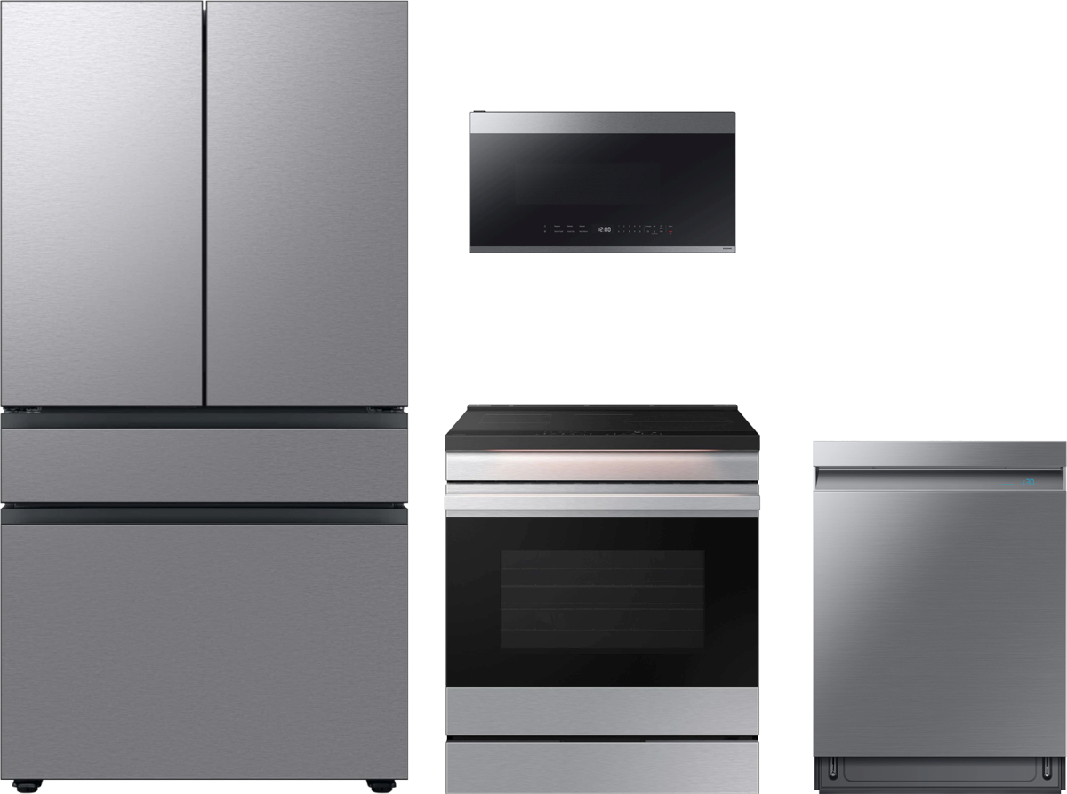 Samsung 4 piece stainless steel kitchen appliance package hotsell