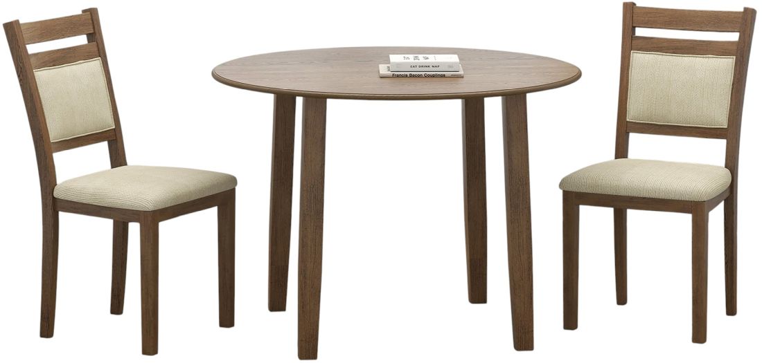 Worldwide Homefurnishings Inc. Conrad 3-Piece Beige/Walnut Dining Set