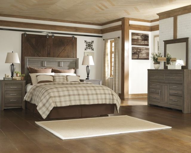 Signature Design by Ashley® Juararo 3-Piece Dark Brown Queen Panel Headboard Bedroom Set-4