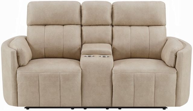 ACME Furniture Elison Dark Beige Manual Reclining Loveseat with Console-2