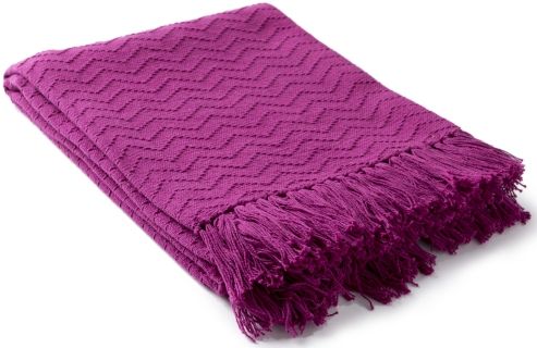 Surya Thelma Bright Pink 50"x60" Throw Blanket-1