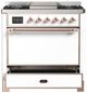 Ilve® Majestic III 36" White Pro Style Dual Fuel Natural Gas Range with Solid Door and Copper Trim-3