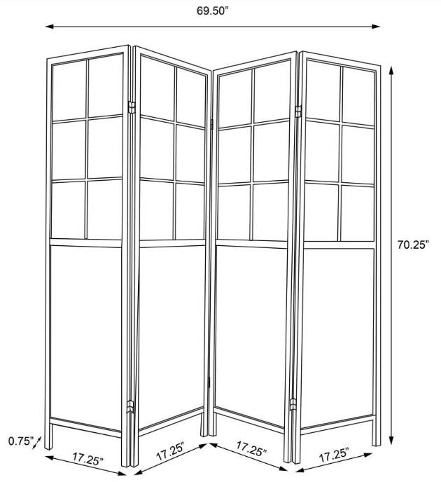 Coaster® Edwards Natural 4-Panel Room Divider Folding Shoji Screen-4