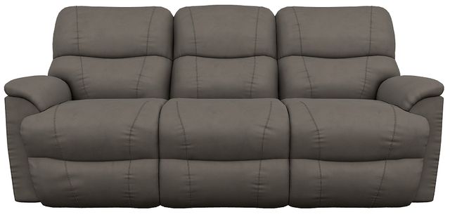 La-Z-Boy® Trouper Gray Leather Power Reclining Sofa with Headrest-1