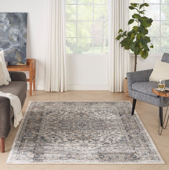 Nourison Home™ Quarry Ivory Gray 5'x7' Style 1 Area Rug-1