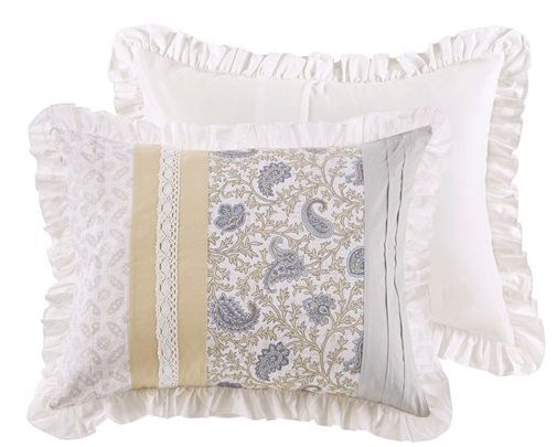Olliix by Madison Park Dawn 9 Pieces Yellow Queen Cotton Percale Comforter Set-1