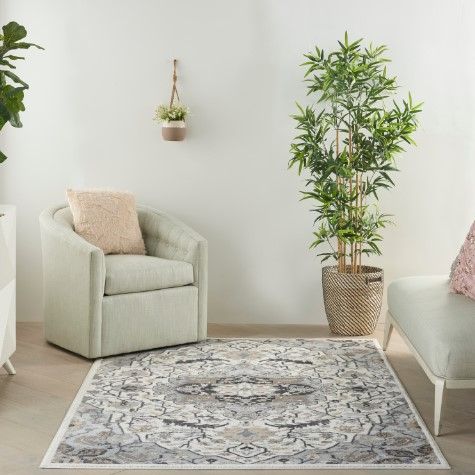 Nourison Home™ Elation Ivory Gray 5'x7' Style 1 Area Rug-1