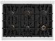 ZLINE Classic Autograph Edition 36" Satin Stainless Steel Pro Style Gas Range with White Matte Door and Matte Black Accents-4