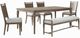 Liberty Furniture Hickory Grove 6-Piece Elliston Oatmeal/Heirloom Brown Rectangular Dining Table Set-0