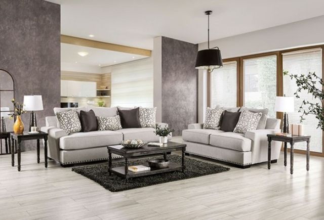 Furniture of America® Picotee Light Gray Loveseat-1