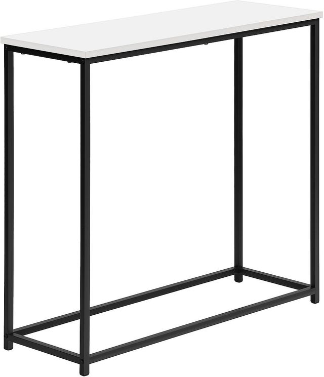 Monarch Specialties Inc. 32"L White Console Table with Black Metal Frame-0