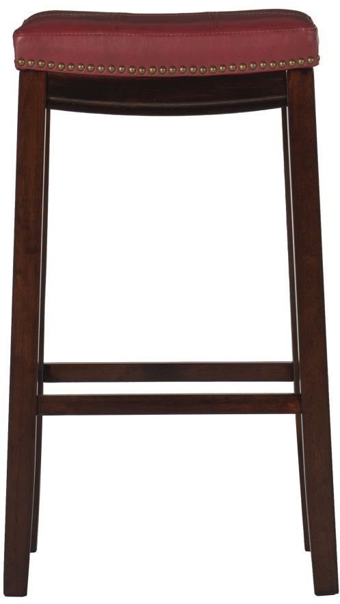 Linon Claridge Dark Brown/Red Bar Stool-3