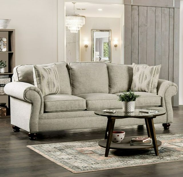 Furniture of America® Amaya Cream Sofa-1