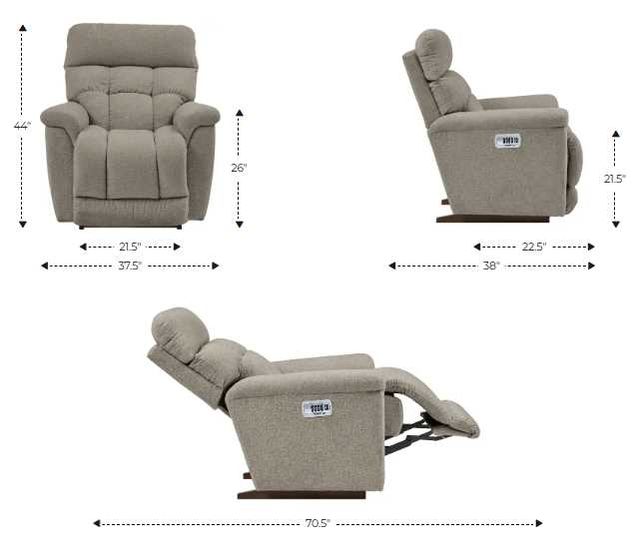 La-Z-Boy® Fulton Walnut Leather Power Rocking Recliner with Headrest and Lumbar-2