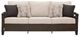 Signature Design by Ashley® Monterey Point Beige/Dark Brown Fabric/Wicker Rattan Outdoor Sofa-2