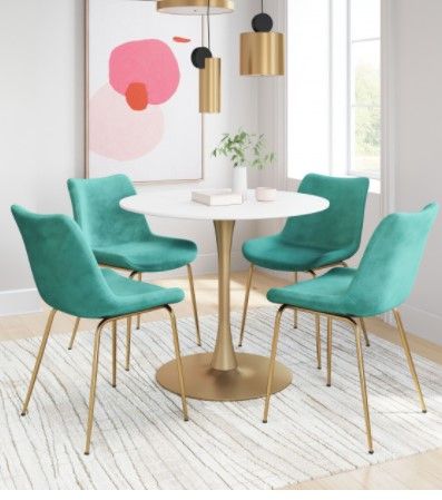 Zuo® Modern Tony Green/Gold Dining Chair-2