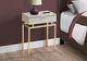 Monarch Specialties Inc. Beige Marble 24"H Storage Accent Table with Gold Metal Base-2