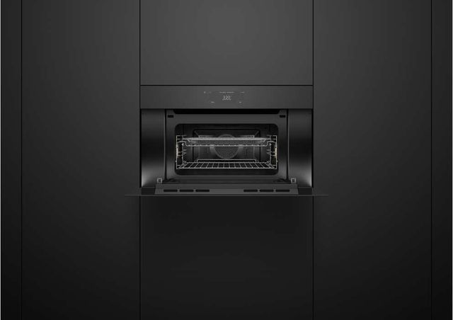 Fisher & Paykel Series 9 Minimal 30" Black Glass Compact Convection Speed Oven-3