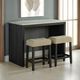 Furniture of America® Zanaide 3-Piece Gray/Beige Dining Table Set with Black Base-1