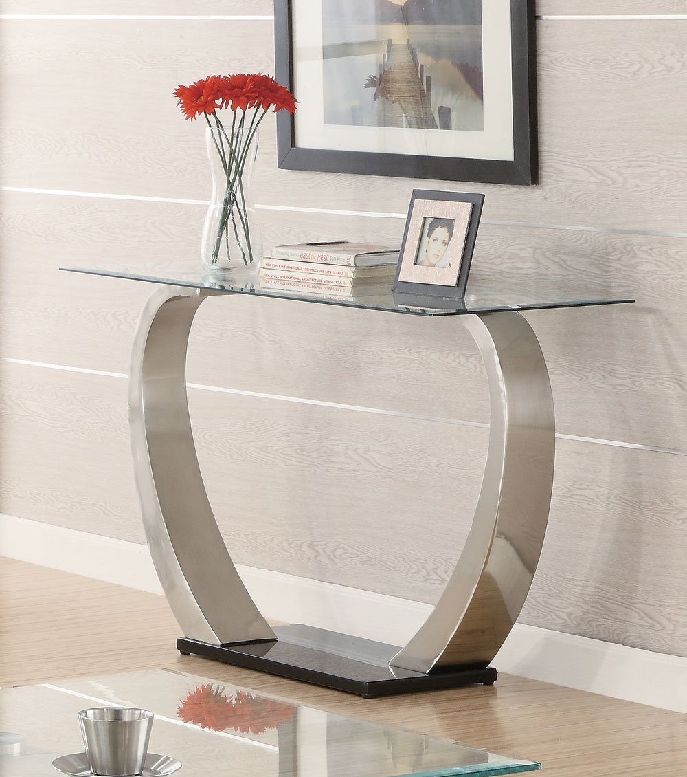 Coaster Pruitt Glass Top Rectangular Coffee Table with Satin Base - Thumbnail 2