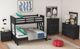 Elements International Hampton Kids Charcoal Youth Twin/Full Bunk Bed with Ladder-1