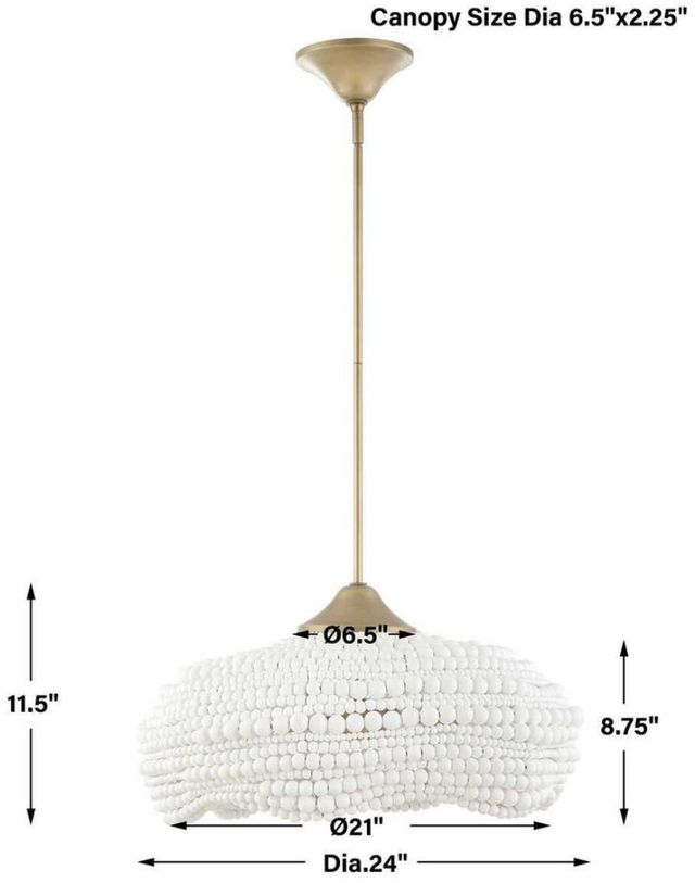 Uttermost® Biddeford Matte Gold/Matte White 5-Light Pendant-2
