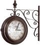 YHD Black Double Sided Iron Wall Clock-0