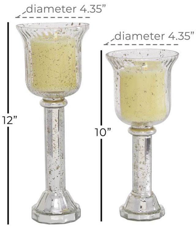 Deco Marche 2-Piece Silver Candle Lantern Set-2