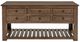 International Furniture Direct Parota III Barrel Brown Sofa Table-3