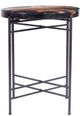 A & B Home Brown 20" Round Side Table with Black Frame-1
